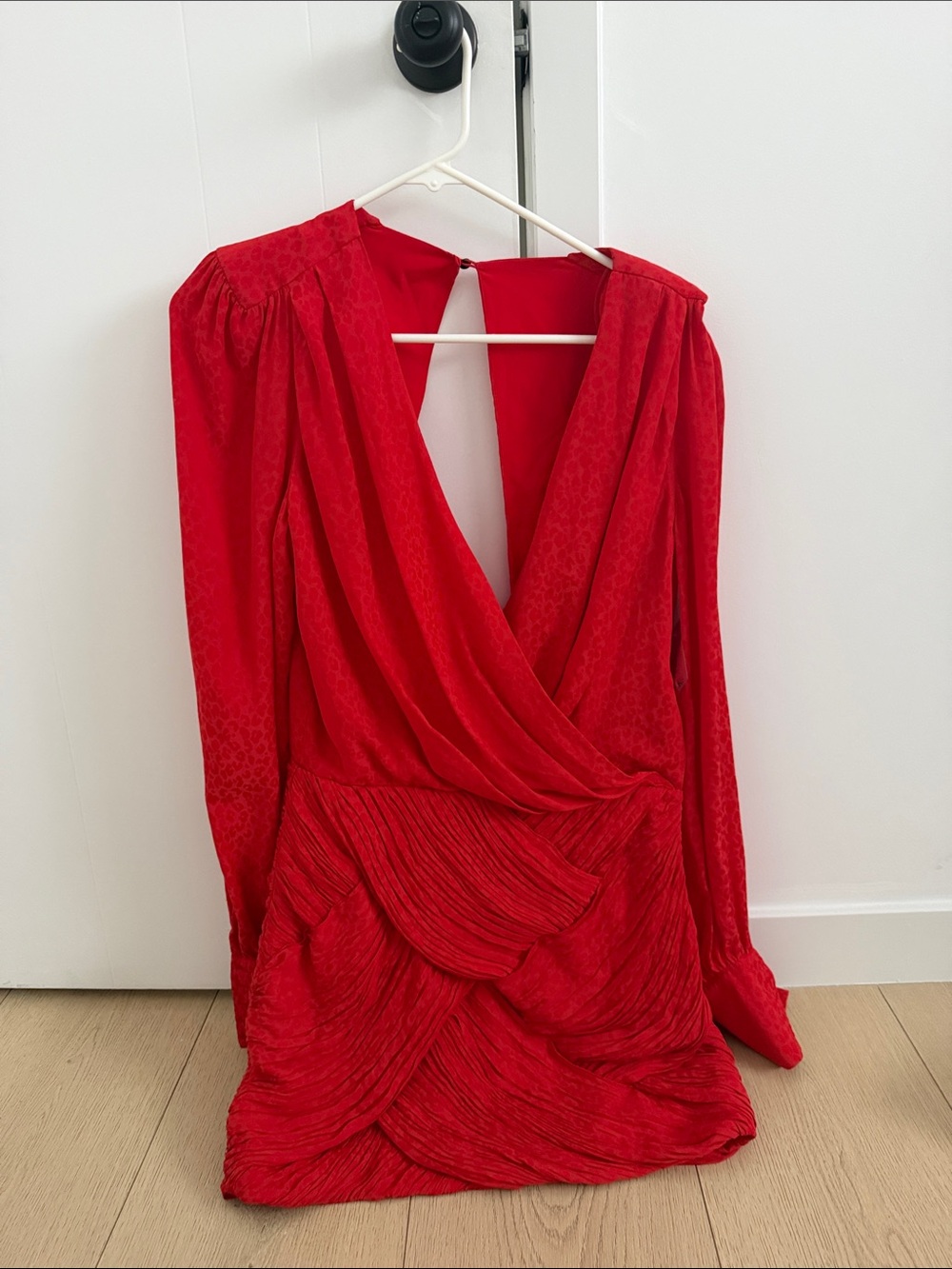 Free People Red Long-Sleeve Wrap Dress